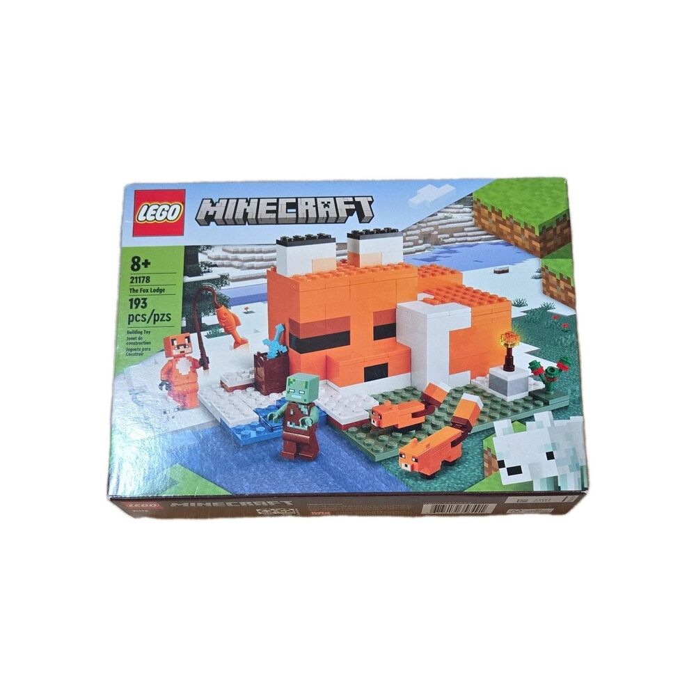 LEGO Minecraft The Fox Lodge Building Set 21178, 193 Pieces, Fox, Zombie, 2022